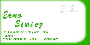 erno simicz business card